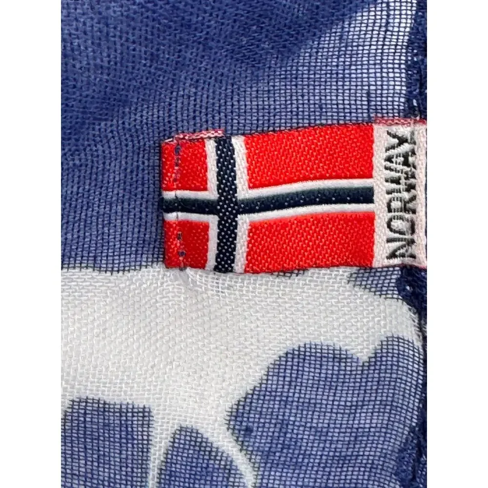 Norway · Nordic Moose Silhouette · Royal Blue White · Gauze Semi Sheer